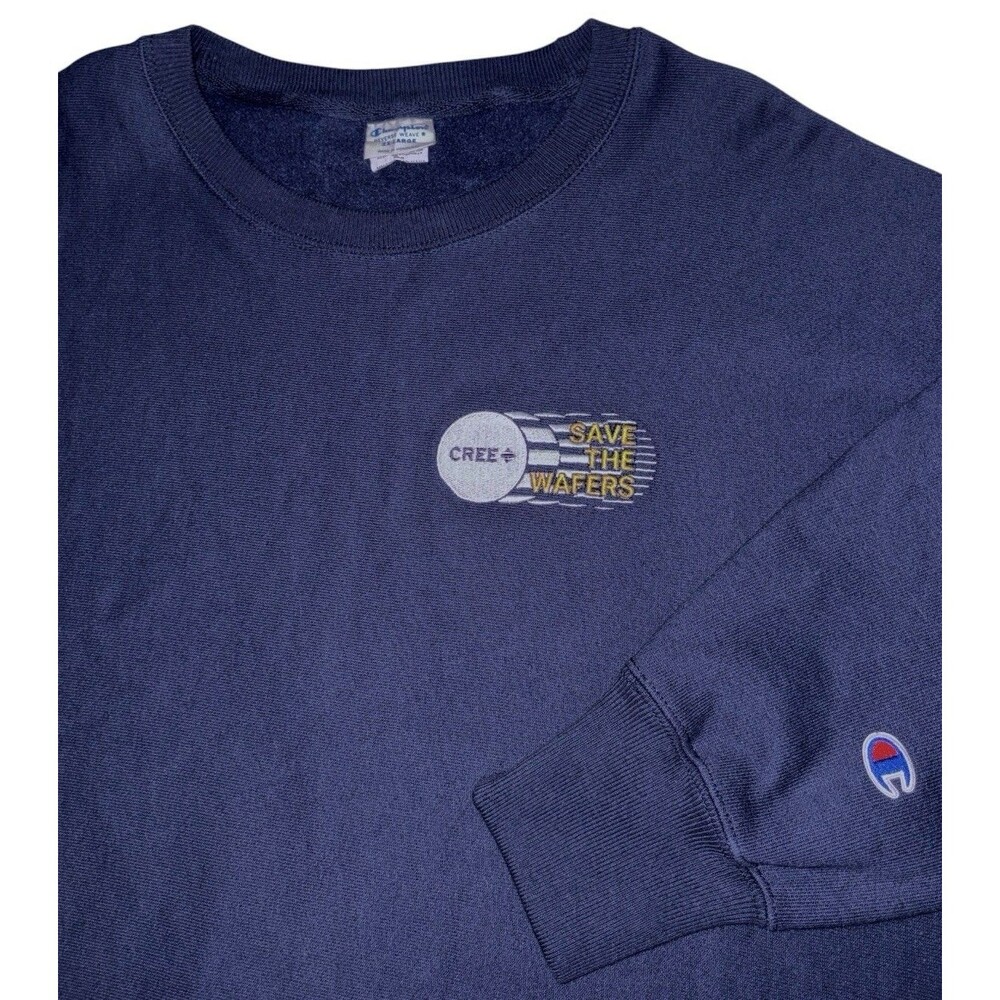 Champion Reverse Weave Sweatshirt Mens XXL Wolfspeed Cree Tech Save The Wafers
